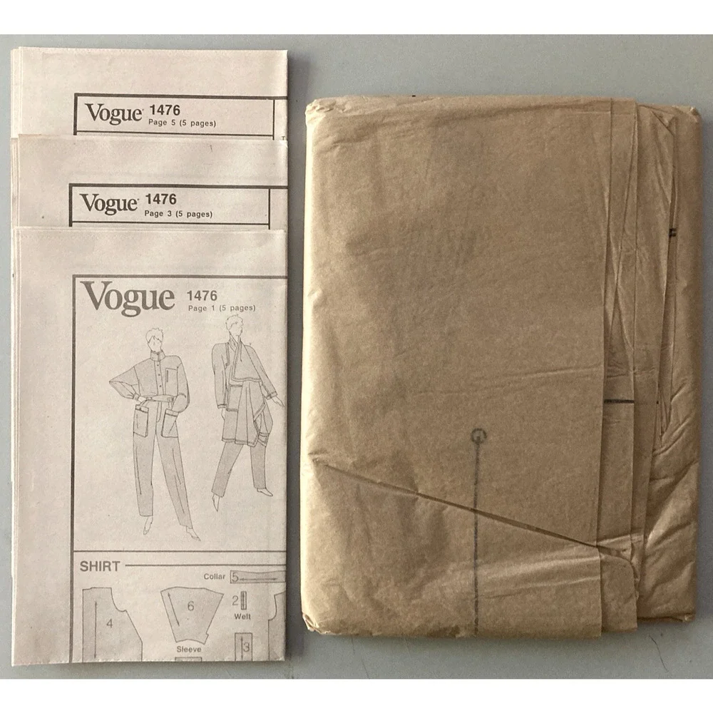 UNCUT Vogue 1476 Issey Miyake Design Original Draped Wrap Coat Shirt Pants Sz 16